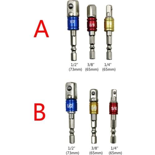 Colorful Bolt Nut Bit Set Metric 1/2 3/8 1/4 6.35mm Hex Shank Impact Socket Adapter For Power Tools