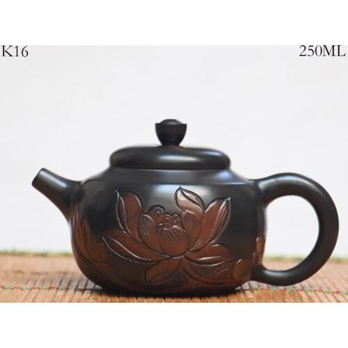 250ml Jianshui Purple Clay Pure Handmade Lotus Carving Tea Pot(Not Yixing Zisha) Ceramic Kung Fu Tea Set Drinkware Tea Ceremony