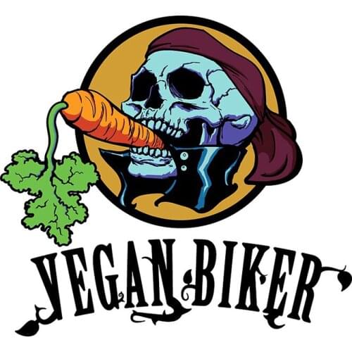 Vegan Biker Skull Car Sticker Vinyl Kids Windshield Bumper Motorcycle Helmet Decal High Quality Cover Scratches Waterproof PVC