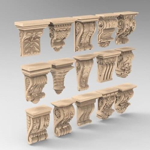 15pcs 3D STL Model Supports stands legs for CNC 4 AXLE Engraver Carvingbed Relief for CNC Router Aspire Artcam _ decor