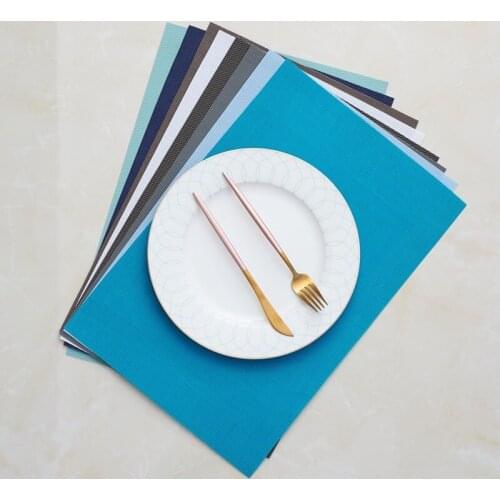 PVC Pure Color Non-Slip Insulation Placemat Coaster For Table Dinner Mats Cotton Linen Pads Home Decor