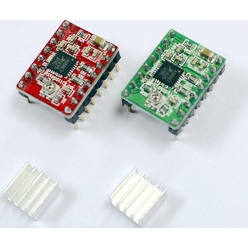 Reprap stepper driver A4988 motor module green with aluminum heat sink red