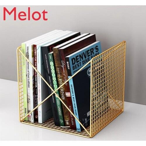 Luxury Fashion European Style Gold Desktop Bookshelf Decorative Modern Simple Home Small Iron Storage Rack Shelves For Bedroom