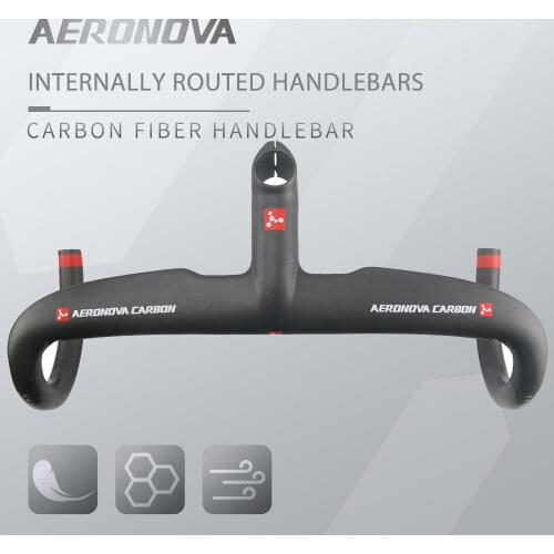 AERONOVA Bicycle Integrated Handles Full Carbon Road Bike Handlebars 28.6mm Racing Bike Handlebar 400/420/440mm
