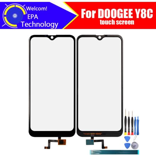 6.1 inch DOOGEE Y8C Touch Screen Glass 100% Guarantee Original New Glass Panel Touch Screen For DOOGEE Y8C + tools+Adhesive