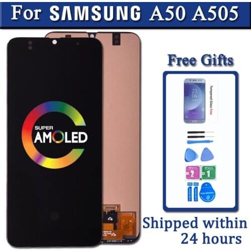 Super Amoled For Samsung GALAXY A50 A505 A505F A505FN A505GN A505FM LCD Display with Touch Screen Digitizer Assembly