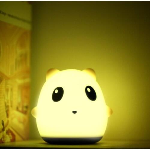 LED Nursery Lamp Panda Toy Nightlight Desk Lighting/ Kids Soft Silicone Touch Safe USB Rechargeable night lamp