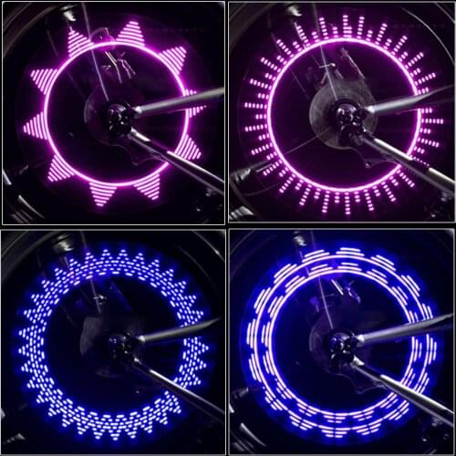 Highlight Bike Tire Valve Light 15 patterns mountain road bike bicycle lights LEDS Tyre Tire Valve Caps Wheel spokes LED Light