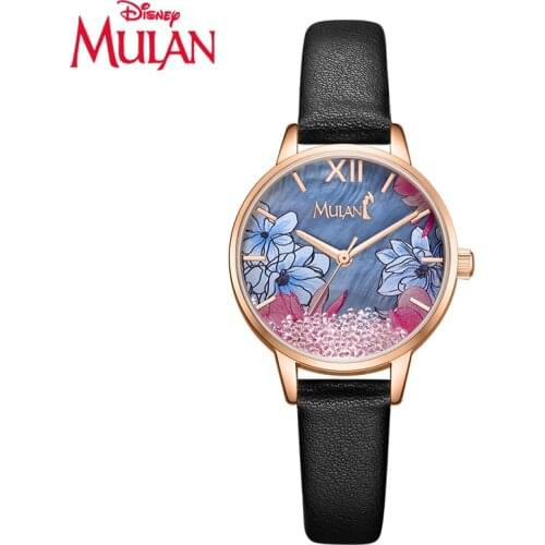 Top Brand 2020 Disney Official MULAN Cartoon Women Fashion Casual Quartz Wristwatches Chinoiserie China Style Girls Gift Clock