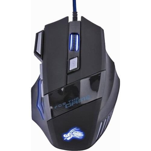 USB Wired Gamer Mouse 7 Colors Colorful LED Optical Gaming Mice 5500 DPI 7 Buttons Backlight Mice for Computer Laptop Desktop PC