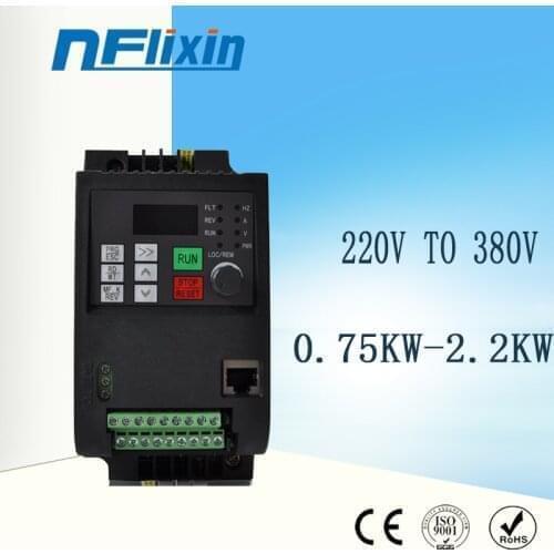 VFD1.5kW/2.2KW/ Variable Frequency Drive 3-Phase 380V output 1-phase 220V input Speed Controller Inverter Motor VFD Inverter