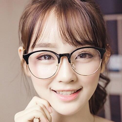 High Quality Cat Eye Retro Glasses Frame Metal Half-Rim Glasses Frame Mens Trend Myopic Glasses Frame Oculos De Sol Feminino