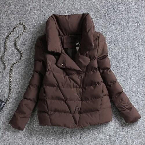 Women Winter Casual Cotton Padded Jacket Female Stand Collar Parka Lady Oversize Warm Loose Single Breasted Outerwear X429