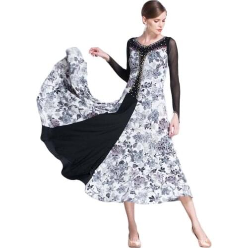 M-1864 High-end ballroom practice dress women tango dance costumes flamenco women smooth dance practice dress for sale