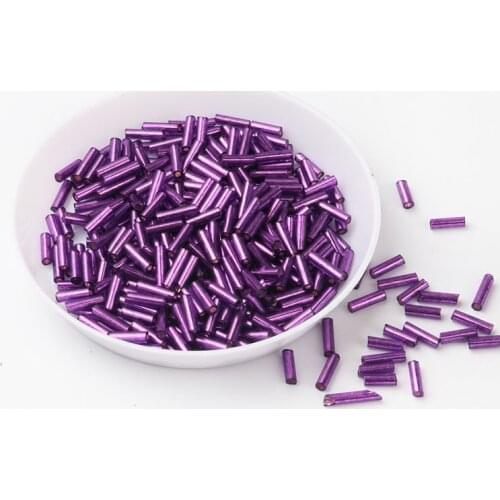 20g/pack 6mm Silver Core Czech Glass Seed Bugle Beads Tube for Jewelry Garment Accessories Beads for Clothing