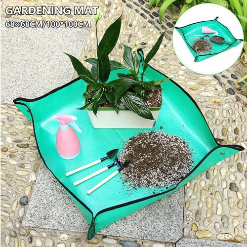 100x100CM Planting Mat PE Gardening Potting Mat Waterproof Reusable Flower Gardening Mats Transplanting Foldable Cushion Pad