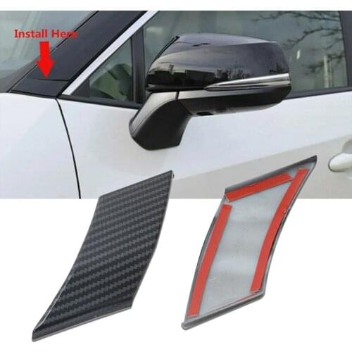 2pcs/set Front Door Window Bracket A Pillar Cover Trim Carbon Fiber Grain Decorative Frame For Toyota Rav4 2019 Car Accessorie