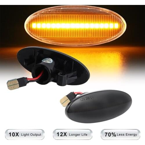 2Pcs Dynamic LED Turn Signal Sequential Mudguard Side Marker Light For Nissan Juke Note pick Qashqai Vauxhall Movano Tiida Leaf