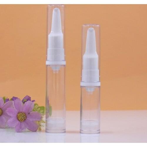 20pcs Airless Pump Bottles Packaging Small Plastic Clear Eye Cream Pen with Smear Massage Head Mini Empty Bottle Sample 5ml 10ml