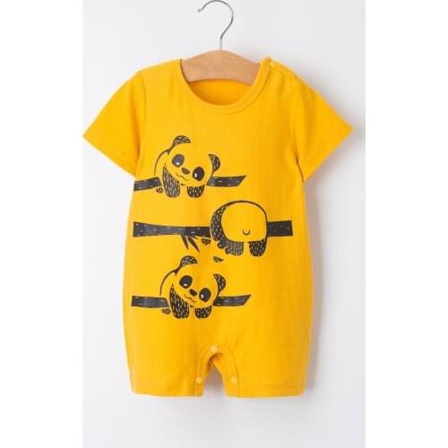 4# Infant Baby Boys Girls Rompers Short Sleeve Animal Panda Print Romper Jumpsuit Newborn Clothes Baby Clothes Детская Одежда