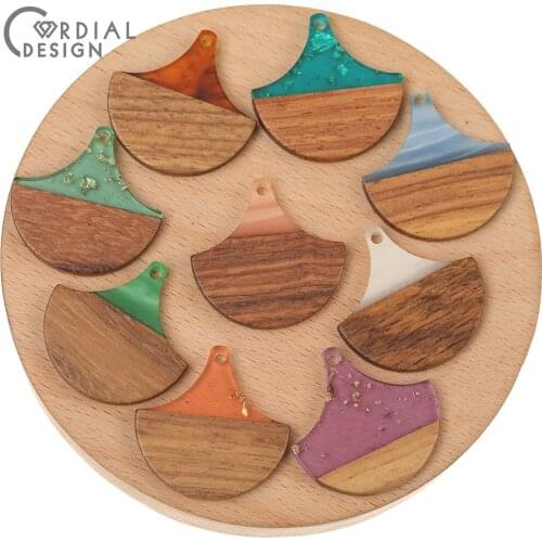 Cordial Design 50Pcs 28*28MM Earrings Accessories/Charms/Natural Wood & Resin/Jewelry Findings & Components/Leaf Shape/DIY Parts