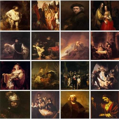 Hot Sale Famous Painter Rembrandt Series 5D DIY Diamond Painting Full Square Round Diamond Embroidery Mosaic Home Decor