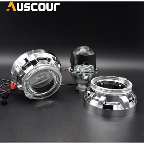 2.5 inch car bixenon projector lens car assembly kit with RGB app Bluetooth angel eyes shrouds hearlight H1 H4 H7 modify