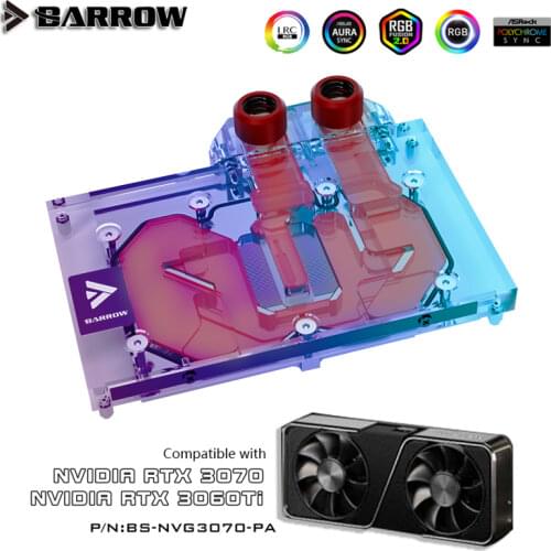 Barrow GPU Block 5V ARGB For NVIDIA Founders RTX 3070 / 3060Ti Full Covered VGA Radiator, BS-NVG3070-PA