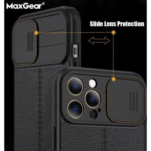 Slide Camera Lens Protection Case For iPhone 12 11 Pro Max XR X S 6 7 8 Plus Mini Luxury Leather Texture Cooling Soft Cover Capa