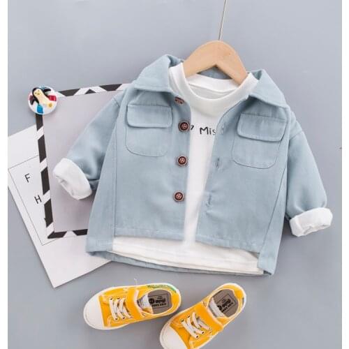 Children Spring Autumn Fashion Baby Clothes Boys Girls Cotton Solid Coat Causal Outdoor Jacket Infant Kids Top Outwear