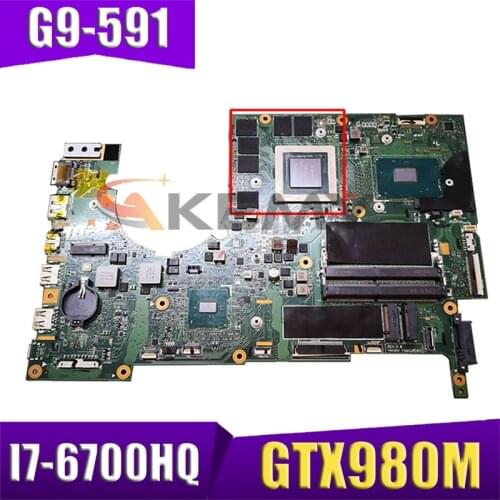 For ACER P5NCN P7NCN NBQ0211001 NBQ0211003 I7-6700HQ GTX980M N16E-GX-A1 4G Motherboard for Predator15 G9-591 G9-591R Mainboard