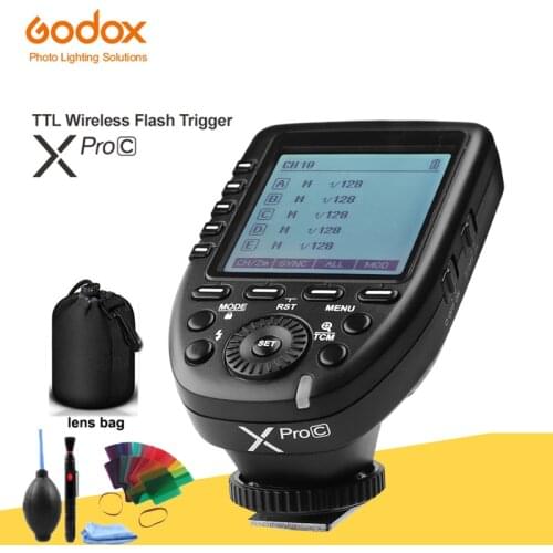 Godox Xpro-C 32 Channels 2.4G TTL Wireless Flash Trigger 1/8000s HSS X system with LCD Screen Transmitter For Canon DSLR Camera