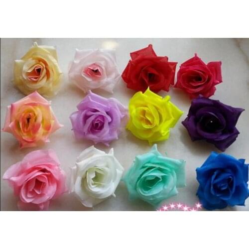 100pcs 8cm Imitation Big Rose Flower Heads Artifical Flowers For Wedding DIY Flower Ball Dress Hair Accessories Free Shipping