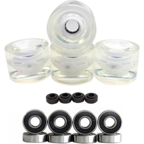 4 Pcs Flash Skateboard Wheels Durable PU Skate Wheels Super Elastic Skateboard Wheels Fish Board Wheels,70X51mm