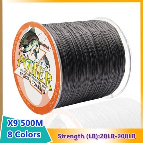 Power 9 Strands 500M Braided Fishing Line 8 Colors Multifilament Fishing Line Braided Wire 22LB-200LB