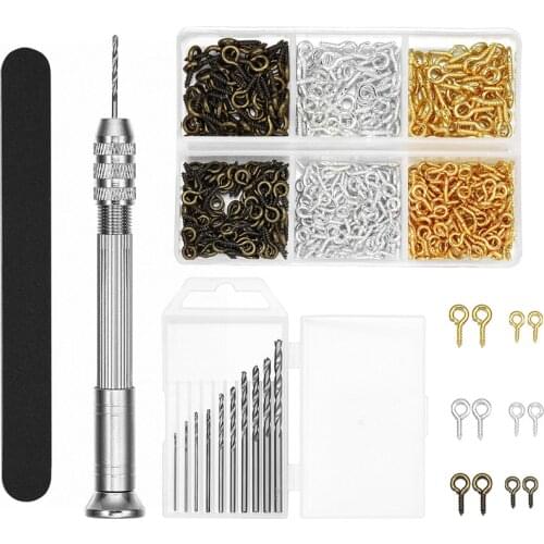 1 Set High Quality Hand Drill Kit With Eyepins Hooks UV Polisher Tool For Epoxy Resin Mold Tools DIY Jewelry Making Components