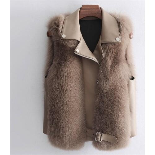 20 New Women Faux Fox Fur Vest Short fur Big Size Slim Female Fake Fur Lady Winter Sleeveless Imitation Fur Coat Jacket WZ1292