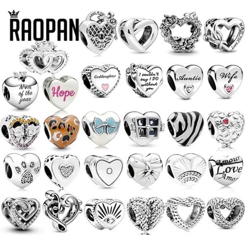 RAOPAN Original Beads Love Leopard Print Maternal Love Charm Beads Suitable for gifts for mothers and girlfriends