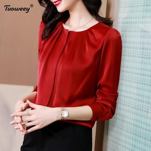 Autumn Office Lady Tops Fashion Korean Print Ladies Shirts loose Long Sleeve Women Tops and Blouses Blusas Mujer De Moda 2021