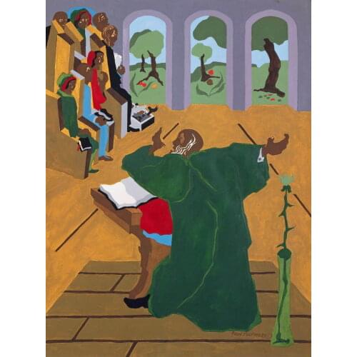 Jacob Lawrence Genesis Creation Sermon Art Film Print Silk Poster Home Wall Decor 24x36inch