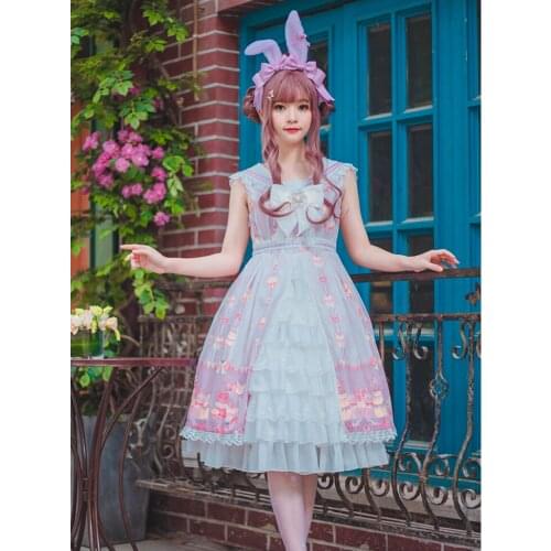 Princess tea party sweet lolita dress vintage lace bowknot sailor collar printing victorian dress kawaii girl gothic lolita jsk