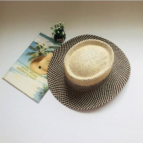 Womens Summer Hat Unisex Topper Hat for Men Splice Sun Protection Cap Concave Top Wide Brim Hat Sun Hats Straw Hat Beach Hat