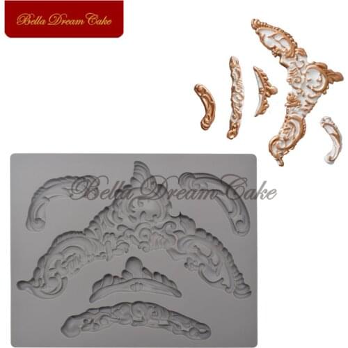 Retro Flower Silicone Mold Chocolate Gumpaste Cake Border Mould Fondant Sugarcraft Cake Molds Cake Decorating Tools Bakeware