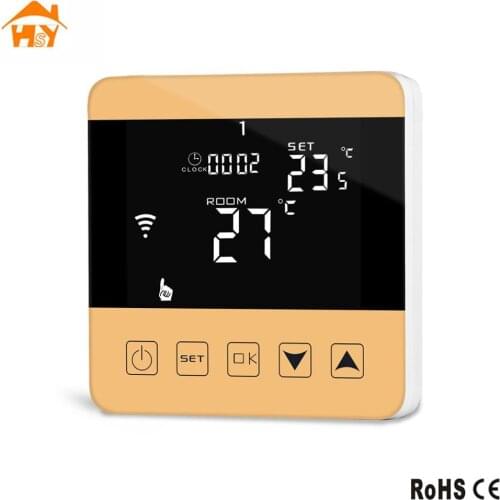 WiFi LCD Touch Screen Boiler Heating Intelligent Programming Głowica Termostatyczna Termostat TUYA Smart