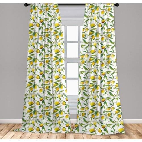 Nature Curtains Flowering Lemon Woody Plant Romance Habitat Citrus Fresh Window Treatments for Living Room Bedroom Decor