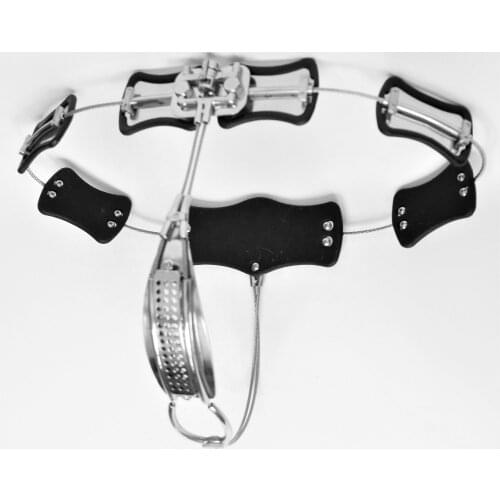 Adjustable Size Stainless Steel Female Chastity Belt, T-type Chastity lock, Chastity Device, Adult Game, Sex Toy, S085