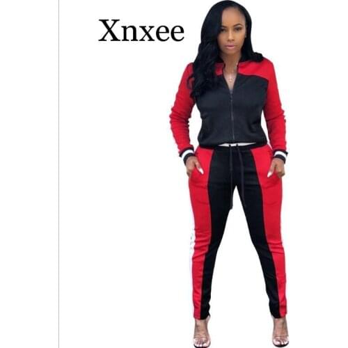 Lady Tracksuit Set Autumn New Women Casual 2019 High Quality 2 Piece Set Solid O-Neck Full Sleeve Full Length sport wear