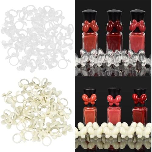 100 Pieces White + 100x Clear Butterfly UV Gel Display Nail Art Tool