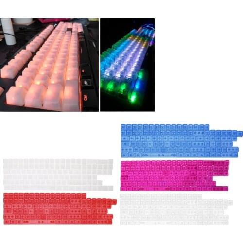104 Keys Transparent ABS Blank Keycaps For OEM MX Switches Gaming Keyboard B36C