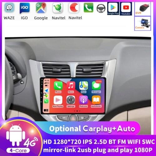 1080P Video Android Car Stereo Multimedia Radio Gps For Hyundai Solaris 1 2010 2011 2012 2013 2014 2015 2016 And Floating Window